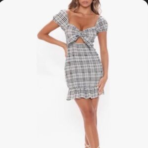FASHION NOVA Sunday Afternoon Plaid Mini Dress Size Large NWT